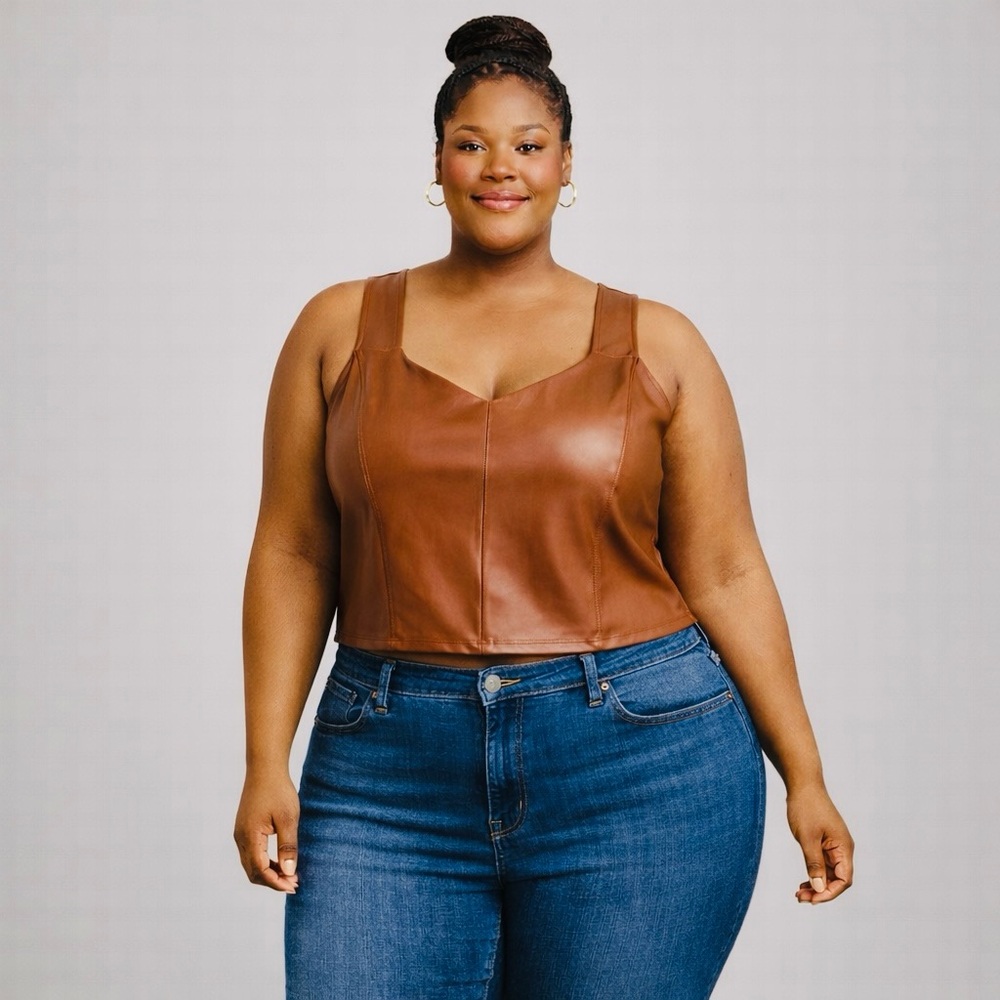 Torrid Brown Leather Crop Top - Picture 6 of 6